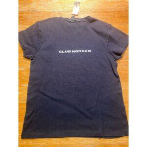 Club Monaco Womens Black Cotton T-Shirt Size Large